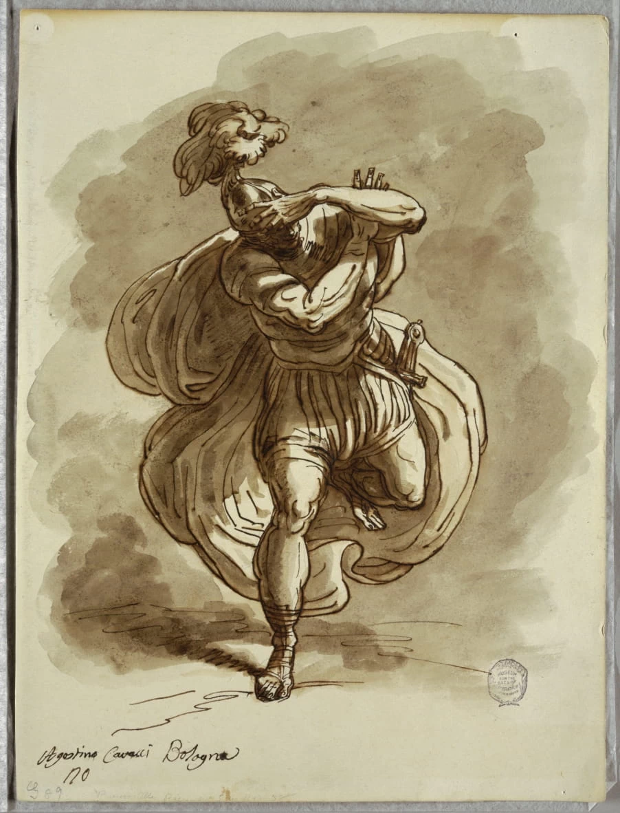 Felice Giani 226 Soldato accecato, particolare della Conversione di San Paolo, studio da Agostino Carracci Smithsonian Institution