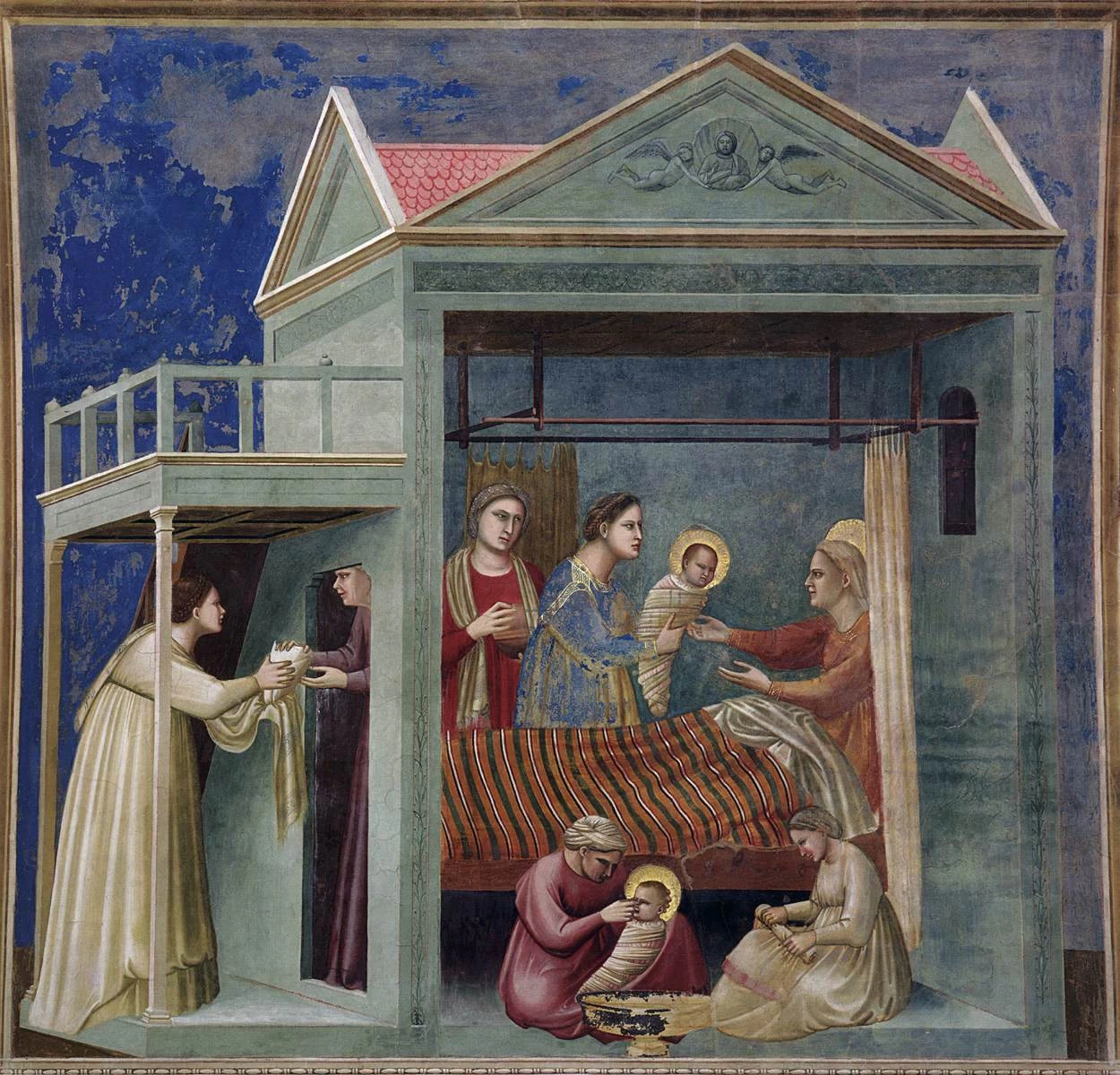 Scene della vita della Vergine - La nascita della Vergine, Cappella Scrovegni, Padova7