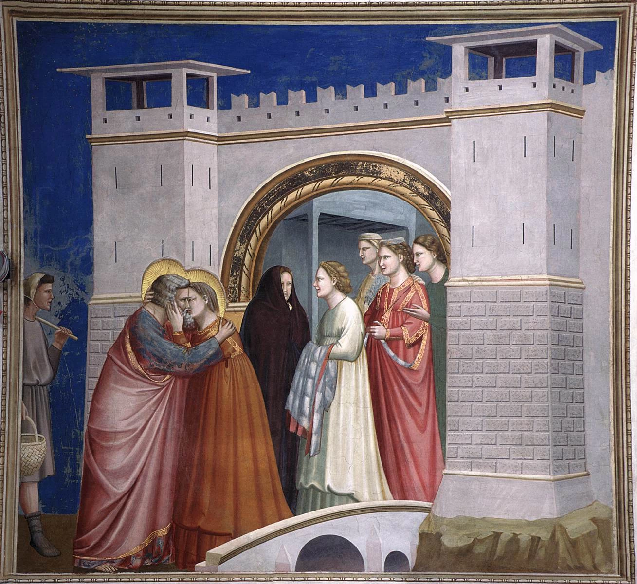 Scene della vita di Gioacchino - L'incontro, Cappella degli Scrovegni, Padova