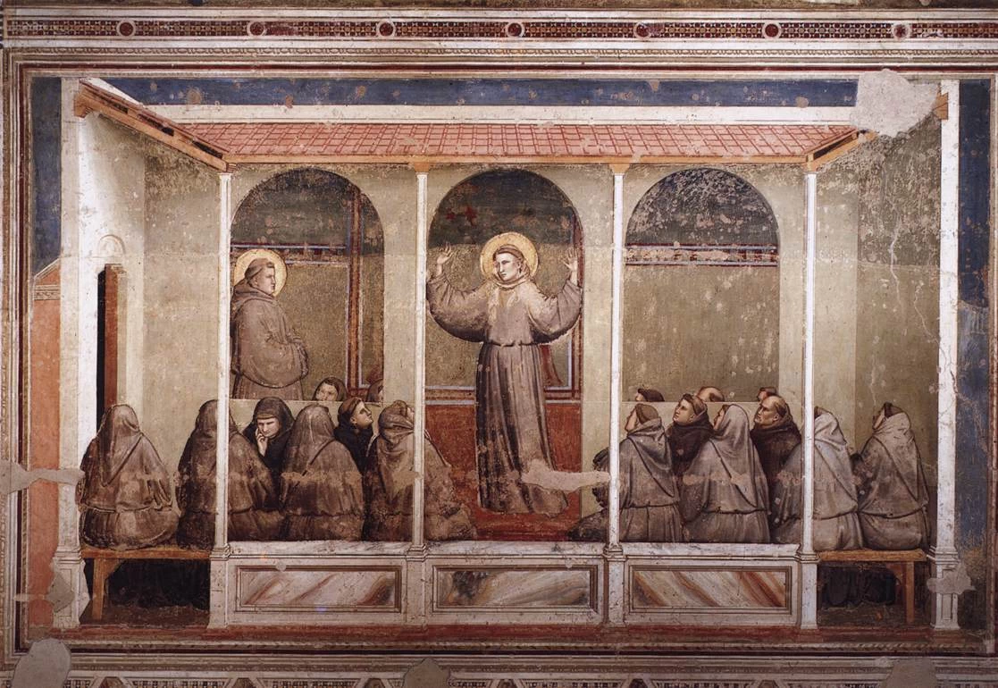 Scene della vita di san Francesco - Apparizione ad Arles, Bardi Chapel, Santa Croce, Firenze