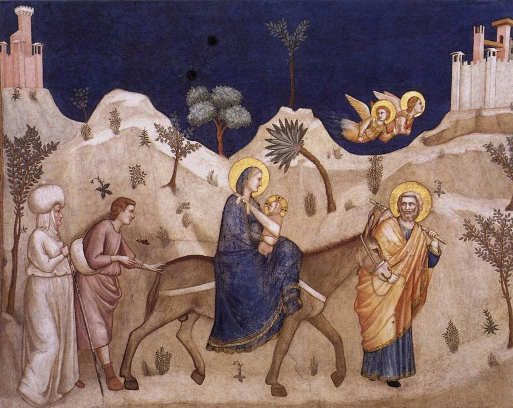 Scene della vita di Cristo - Fuga in Egitto, Chiesa di san Francesco, Assisio