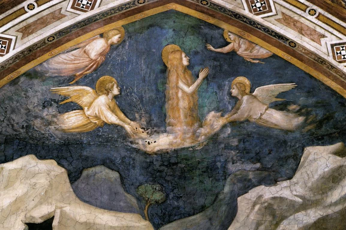 Scene della vita di Maria Maddalena - parla con gli angeli, Chiesa di san Francesco, Assisi
