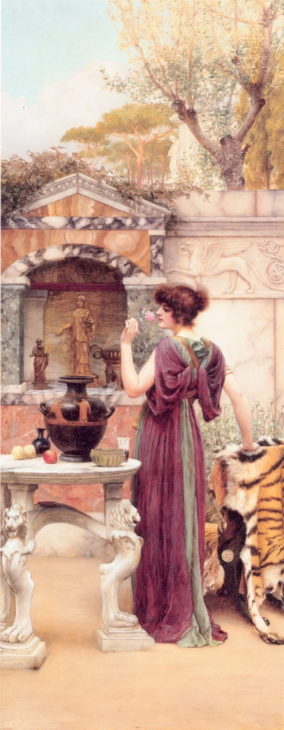 John William Godward 4 Al Santuario in Giardino, Pompei
