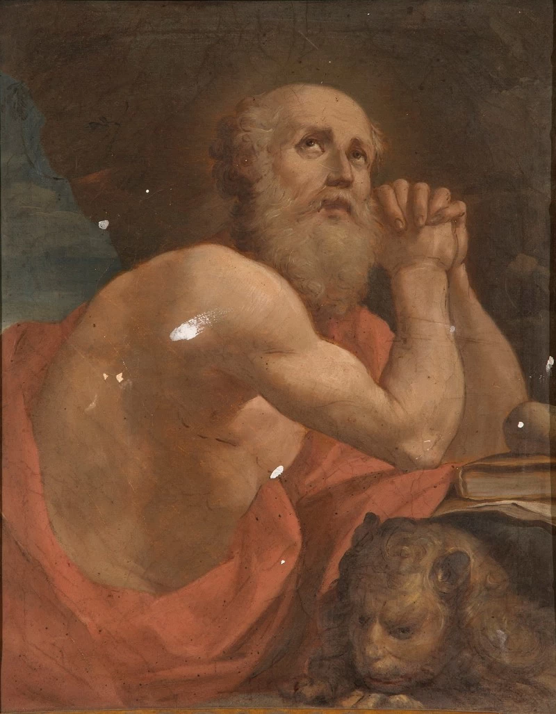A. M. sec. XVIII, San Girolamo in preghiera nella grotta