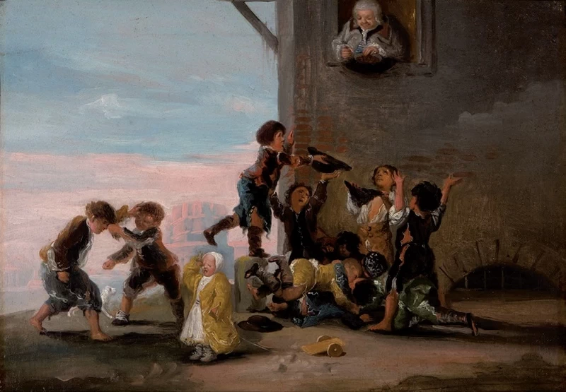 Francisco de Goya y Lucientes 310 Bambini che litigano per le castagne Scuola Fundación Santamarca, Madrid