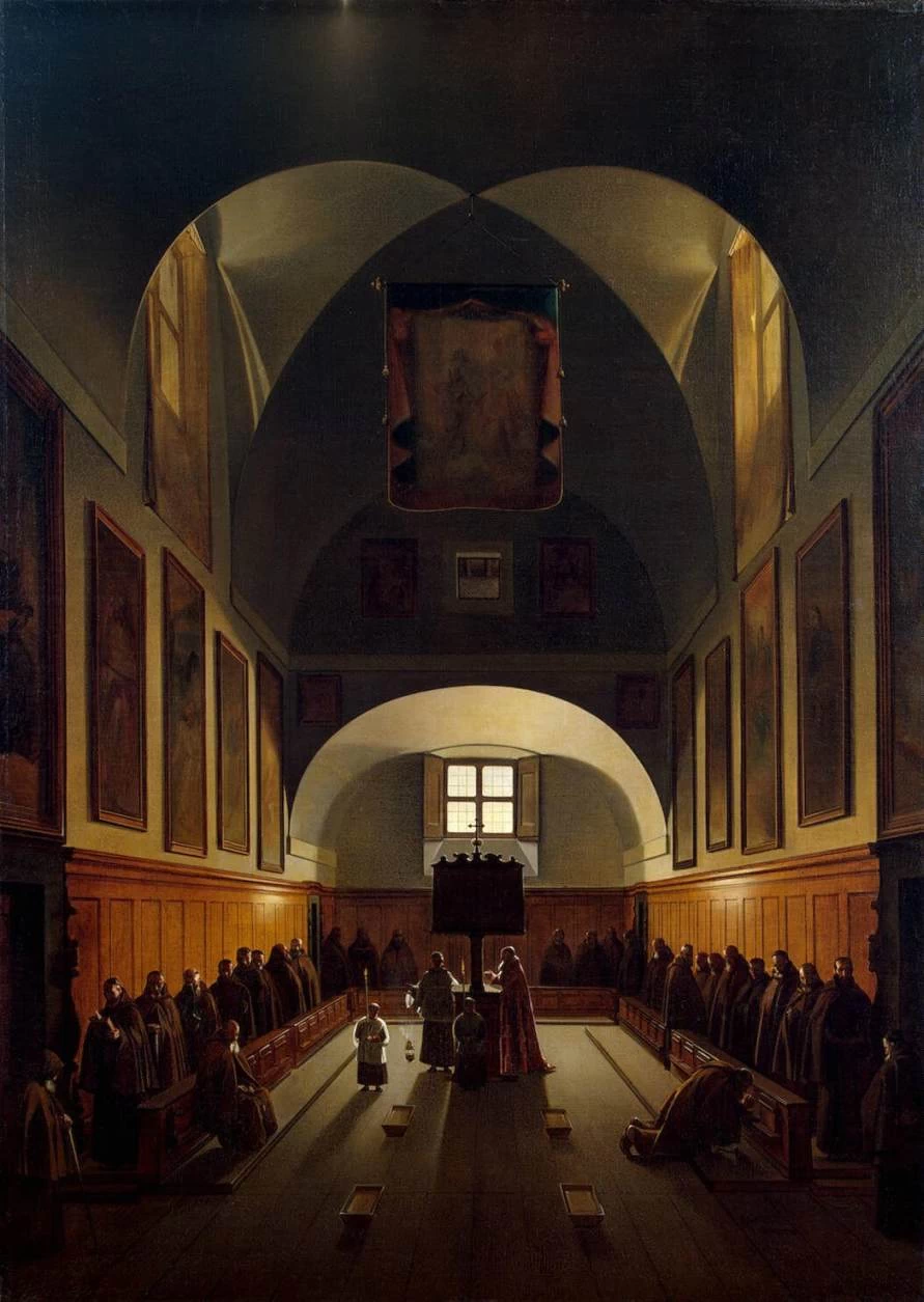François Marius Granet 26 Interno del Coro della Chiesa dei Cappuccini in Piazza Barberini a Roma Hermitage, San Pietroburgo