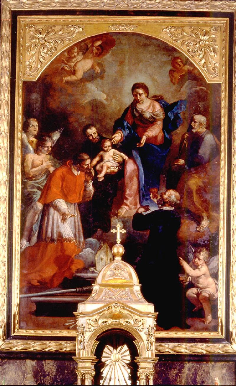 E. detto il Giovane sec. XVIII, Dipinto Madonna con Bambino e santi