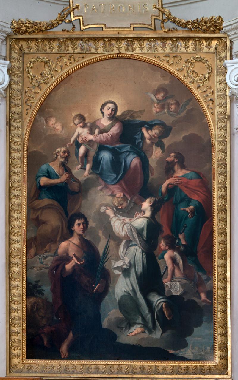 41-Madonna con Gesù Bambino, San Pietro, San Mamante, Santa Lucia e San Paolo-beweb