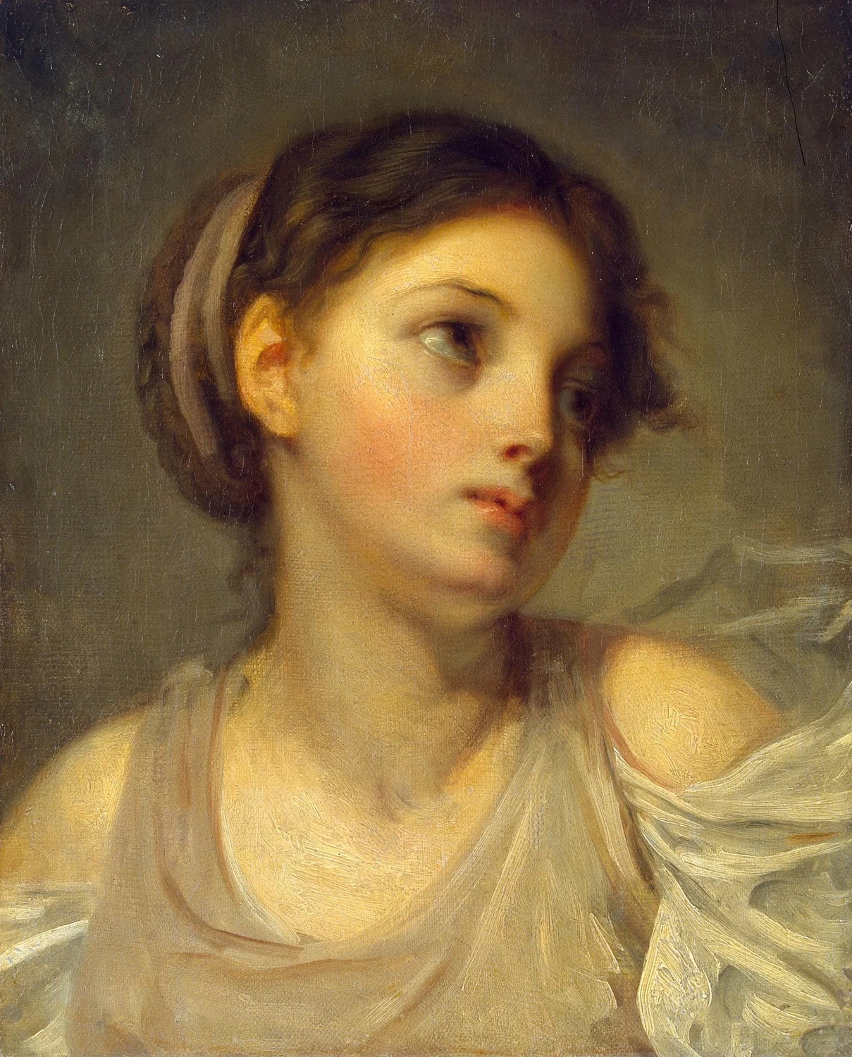 Jean Baptiste Greuze 27 Giovane ragazza in una tunica lilla Hermitage, San Pietroburgo