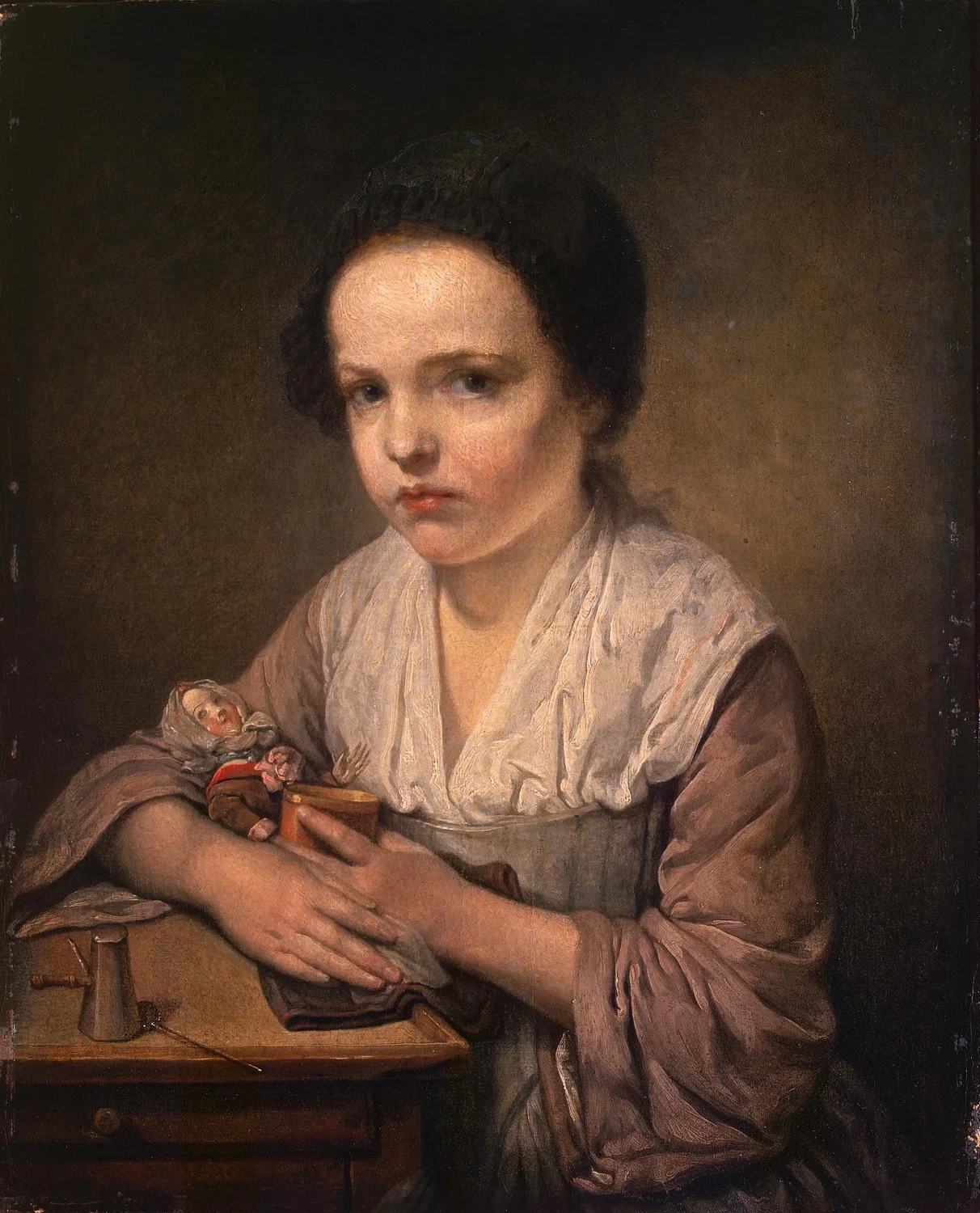 Jean Baptiste Greuze 97 Ragazza con una bambola Hermitage, San Pietroburgo