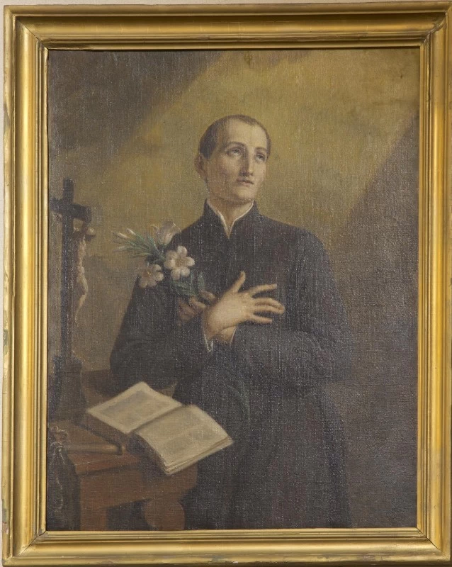 210 San Luigi Gonzaga 1874 olio su tela cm. 100x75 chiesa di San Filippo Neri Cogno (BS)