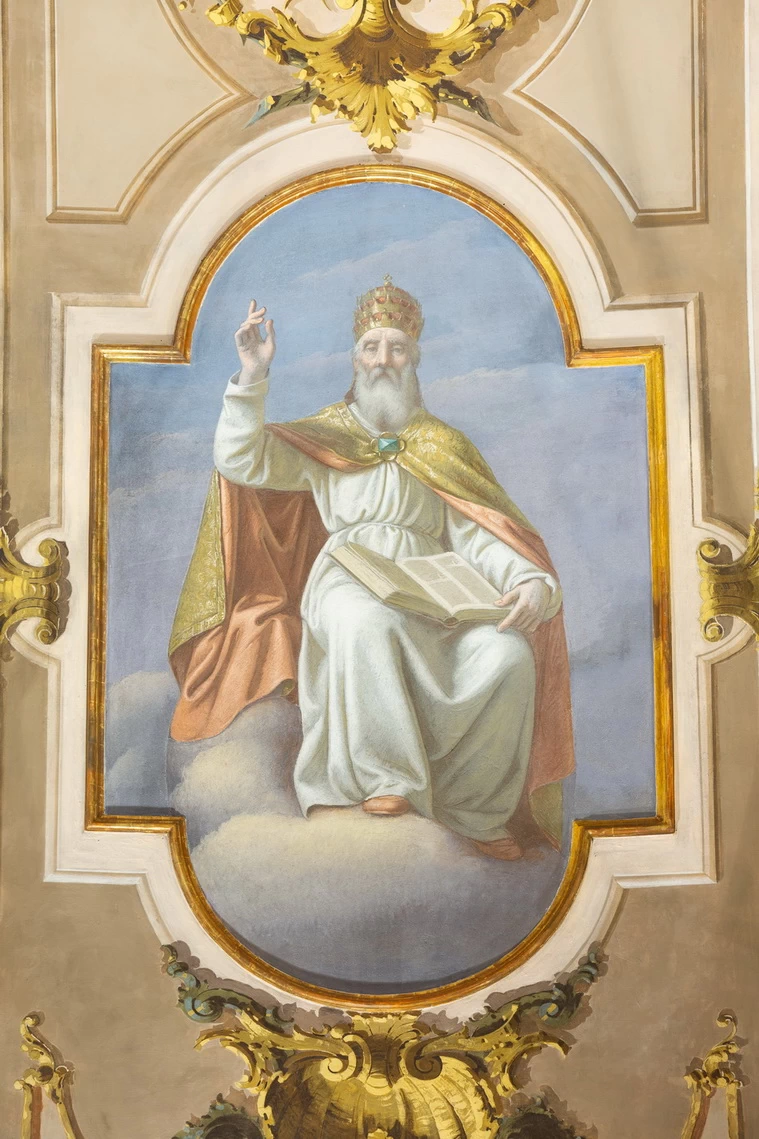 234 San Gregorio Magno 1878 ca. affresco chiesa di San Zenone Passirano (BS)