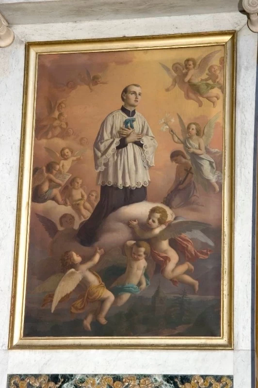 278 Gloria di San Luigi Gonzaga 1880 olio su tela cm. 310x180 chiesa dei SS. Pietro e Paolo Provaglio d'Iseo (BS)