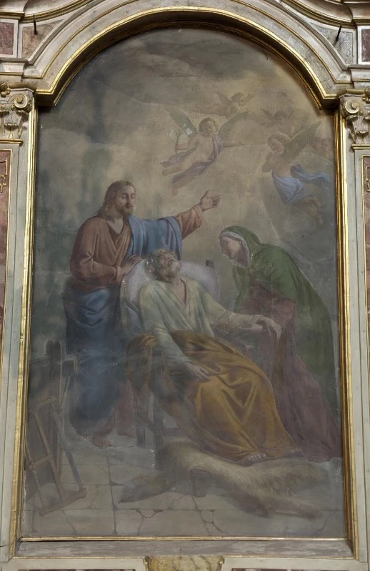 291 Transito di San Giuseppe 1884 affresco cm. 280x180 chiesa di S. Maria Assunta Cividate Camuno (BS)