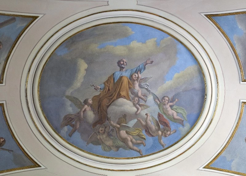 294 Gloria di San Pietro 1884 affresco chiesa die SS. Pietro e Paolo Villa di Lozio (BS)