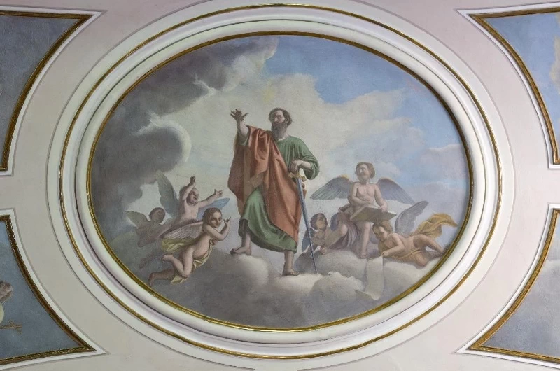 295 Gloria di San Paolo 1884 affresco chiesa die SS. Pietro e Paolo Villa di Lozio (BS)