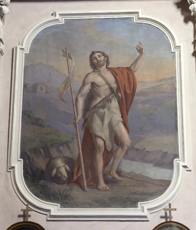 321 San Giovanni Battista 1886 affresco chiesa di San Giacomo Maggiore Santicolo di Corteno Golgi (BS)
