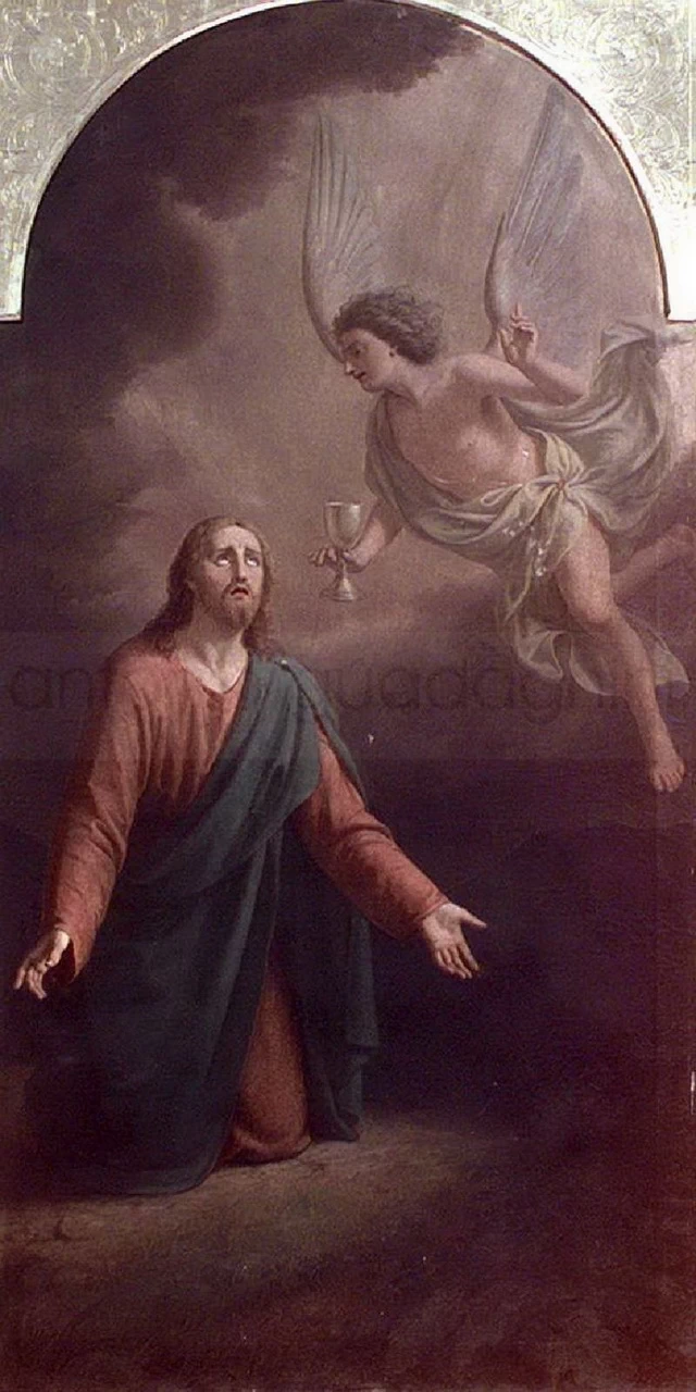 341 Orazione di Gesù nell'orto 1891 olio su tela cm. 240x120 chiesa di A. Maria Maddalena Tavernona (BG)