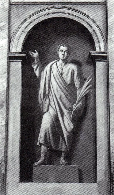 351 San Costanzo martire 1893 affresco cm. 280x145 chiesa di S. Lorenzo Manerbio (BS)