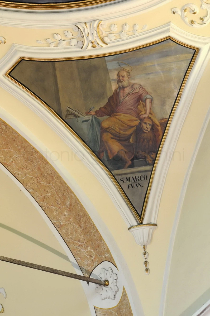 437 San Luca Evangelista 1846 affresco chiesa di San Michele Arcangelo Gianico (BS)