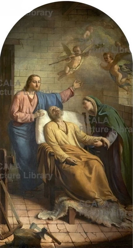 695 Morte di San Giuseppe olio su tela Antonio Guadagnini 1894 Padergnone (Bs) chiesa di S. Rocco