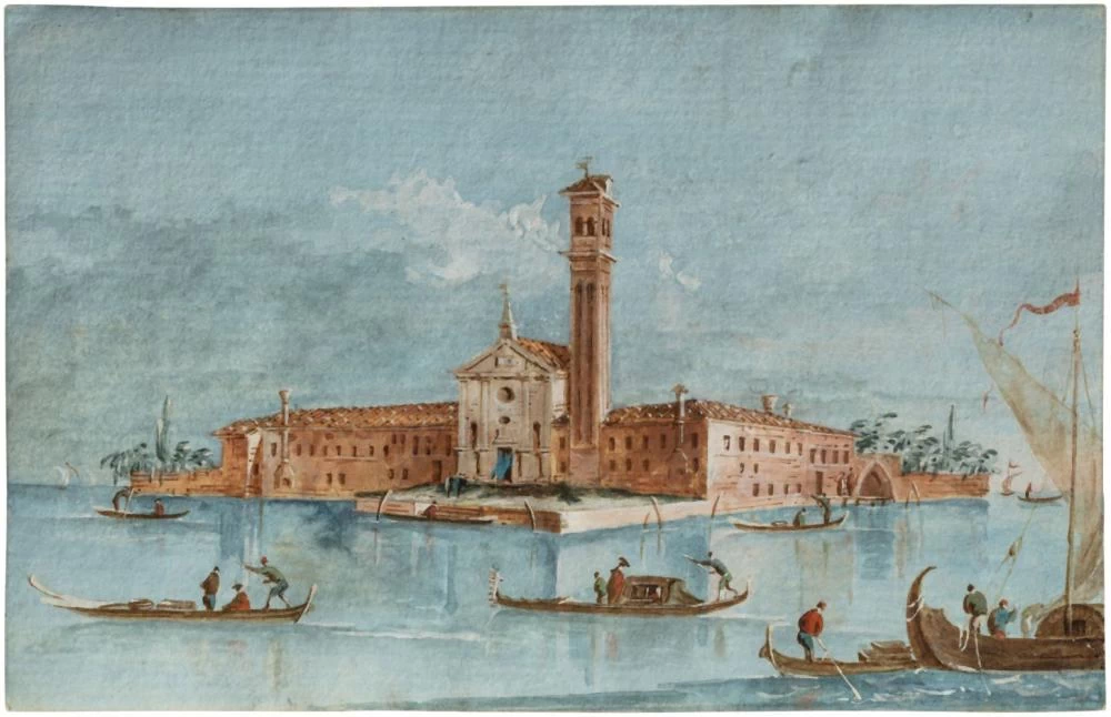 Giacomo Guardi 186 Veduta dell'isola di san Mattia, Murano
