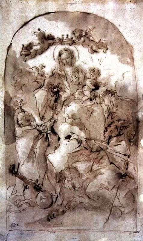 Gianantonio Guardi 139 Vergine e bambino con San Domenico, Santa Teresa e San Coribio