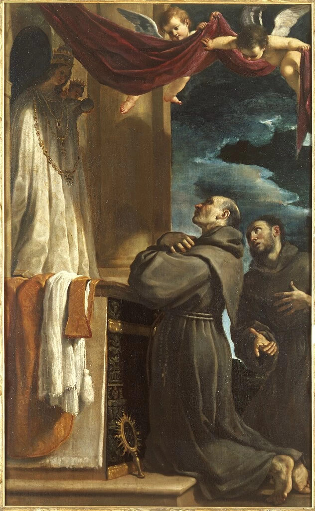 Giovanni Francesco Barbieri, il Guercino 404 San Bernardino da Siena Con S. Francesco d'Assisi in preghiera davanti alla statua della Madonna di Loreto Pinacoteca Comunale di Cento