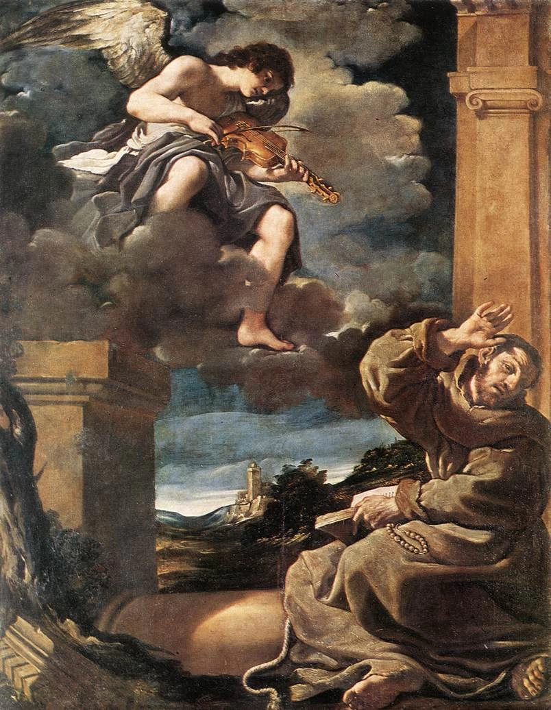 Giovanni Francesco Barbieri, il Guercino 406 San Francesco e l'angelo Gemäldegalerie Alte Meister, Dresda