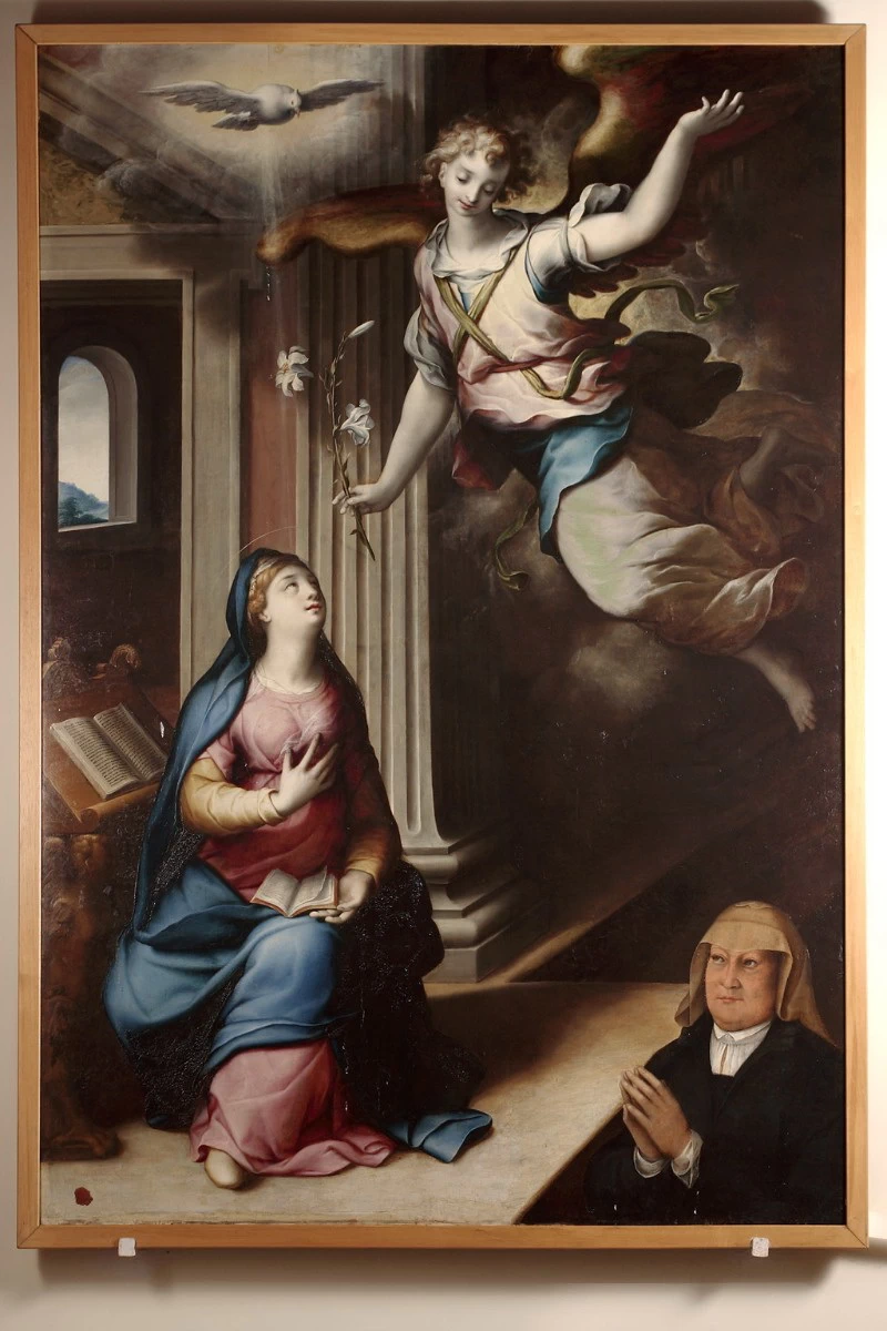 Teodoro di Enrico ultimo quarto sec. XVI, Maria riceve l'annuncio dell'Angelo