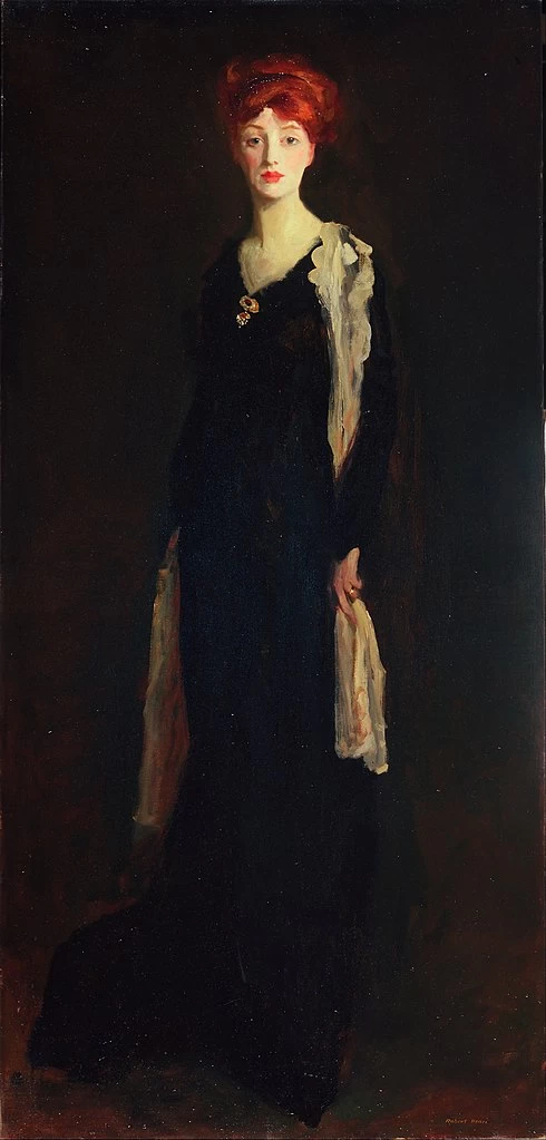 Robert Henri 22 Dama in nero con sciarpa spagnola Fine Arts Museums of San Francisco