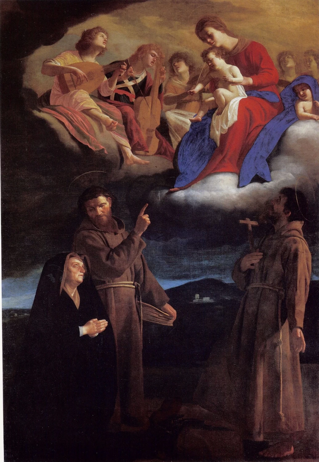 Gerard van Honthorst 131 Maria col Bambino e i Santi Francesco d'Assisi e Bonaventura appaiono in visione alla principessa Colonna Gonzaga Chiesa di San Bonaventura (Albano)