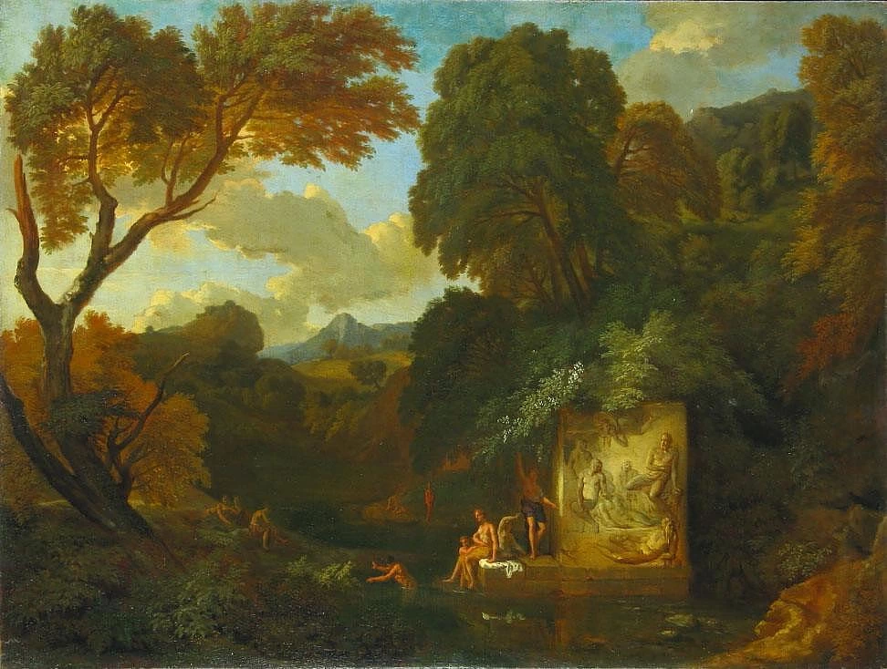 Cornelis Huysmans 124 Paesaggio con fontana Hermitage, San Pietroburgo