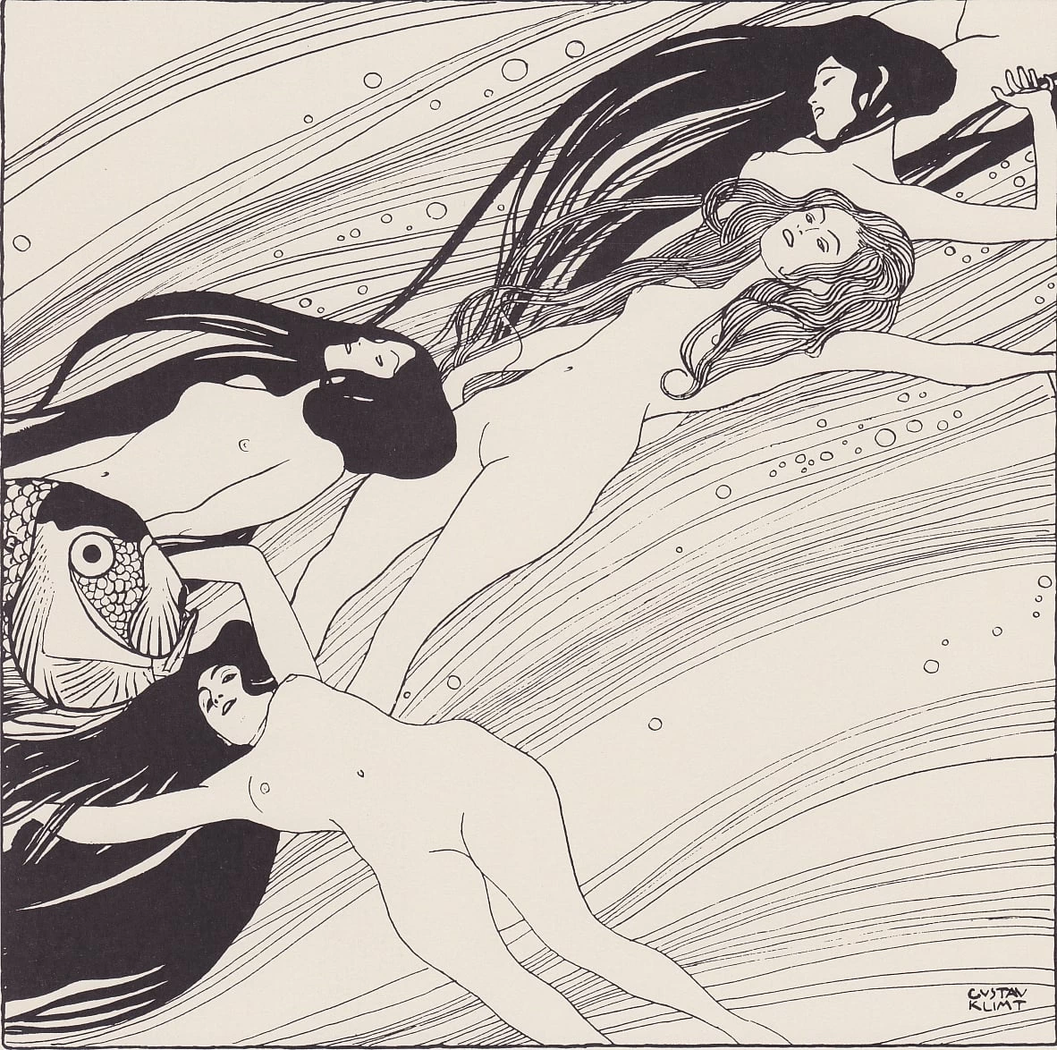 Gustav Klimt 80 il sangue dei pesci , 1898