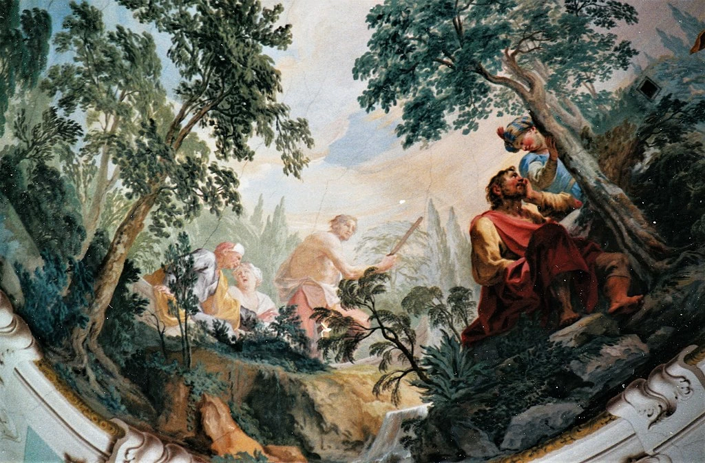 Martin Knoller 6 Chiesa abbaziale di Neresheim Battesimo di Gesù nel Giordano