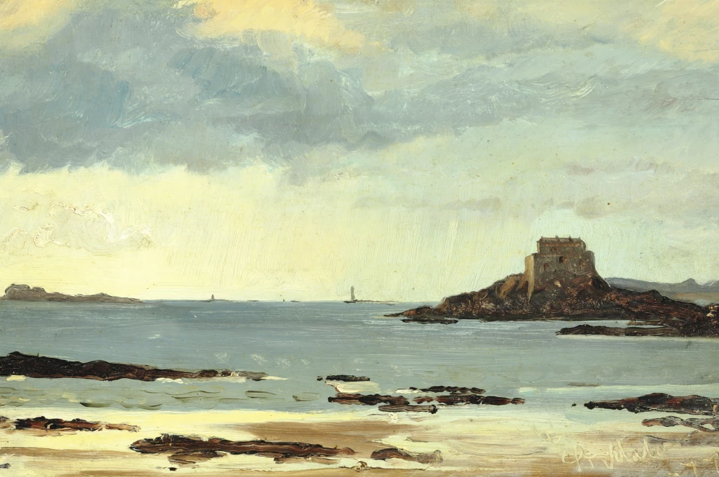 Peder Severin Krøyer 103 Studio sulla spiaggia con tempo grigio. San Malò – 1877 Collezione Hirschsprung, Copenaghen