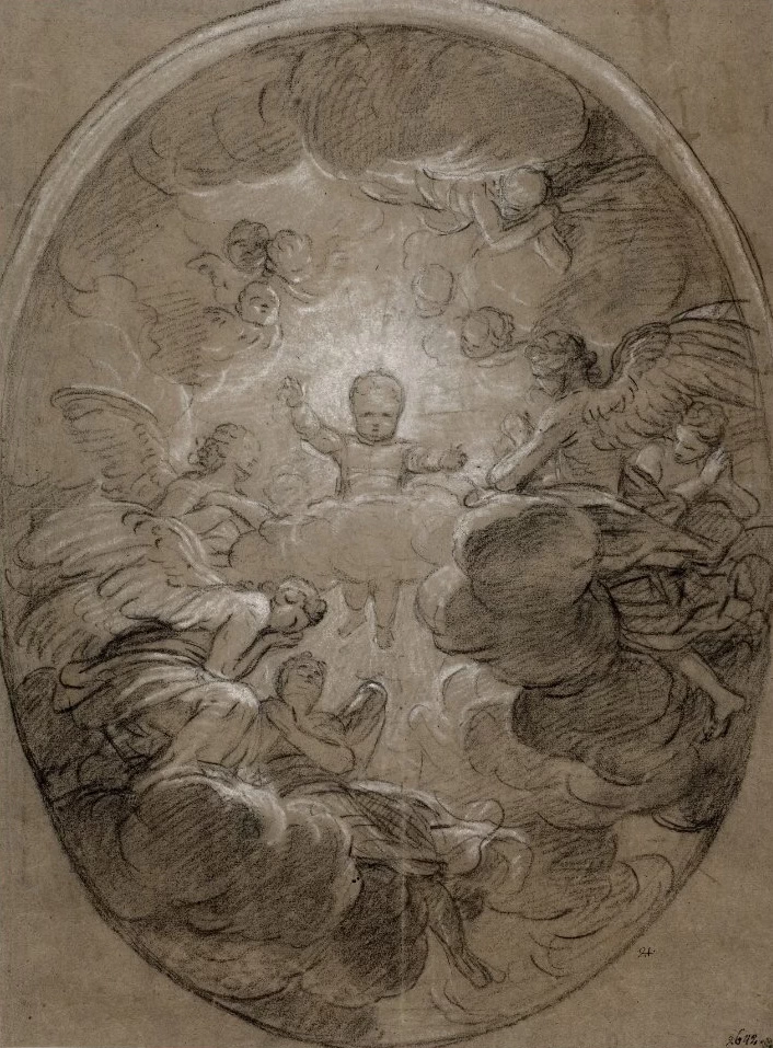 Progetto per la decorazione del soffitto. Il Bambin Gesù corteggiato dagli angeli Nationalmuseum, Stoccolma