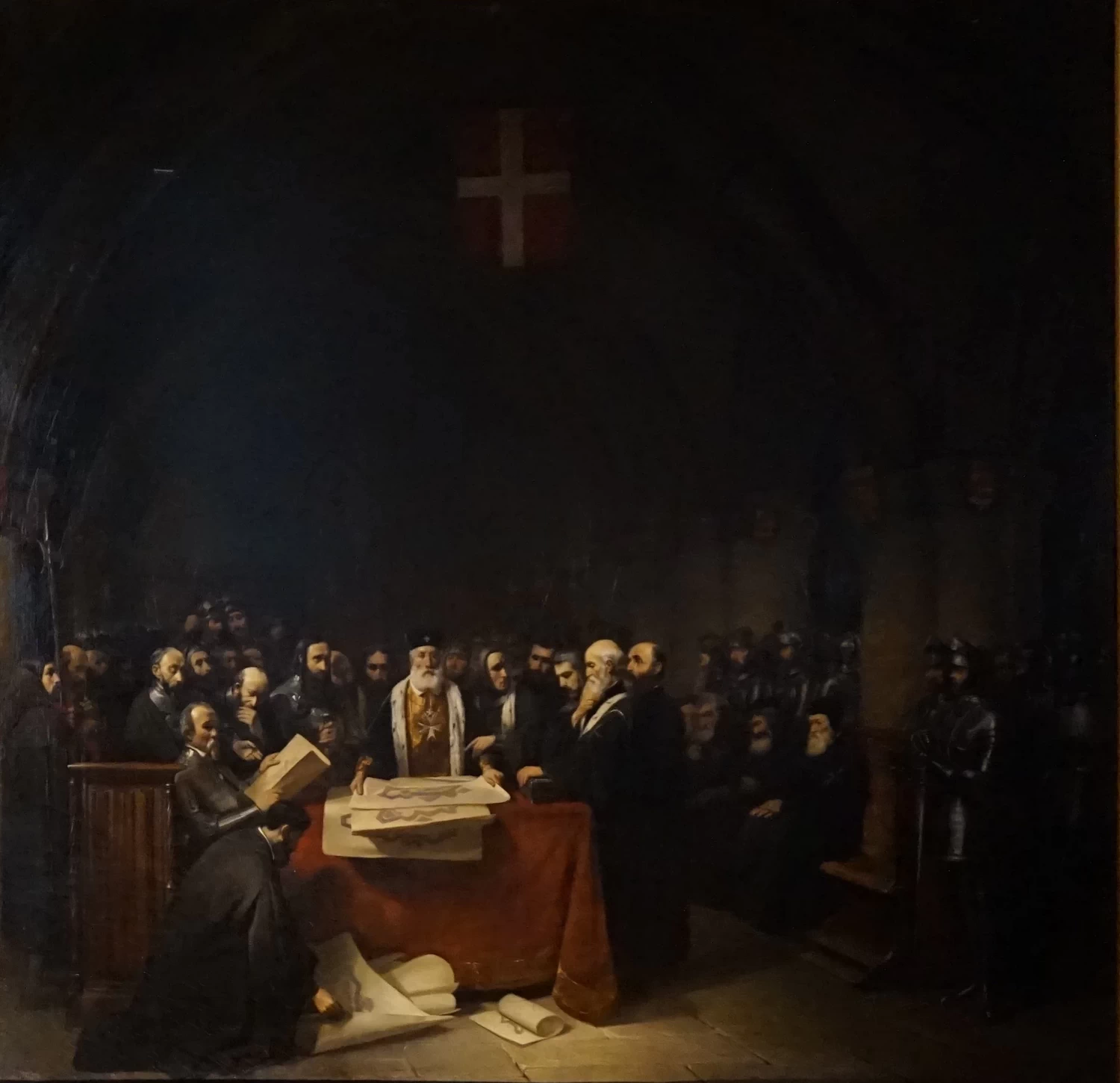 Eugène Lepoittevin 8 Battaglia navale dell'Embro 1514 Capitolo Generale dell'Ordine di San Giovanni di Gerusalemme tenutosi a Rodi Versailles