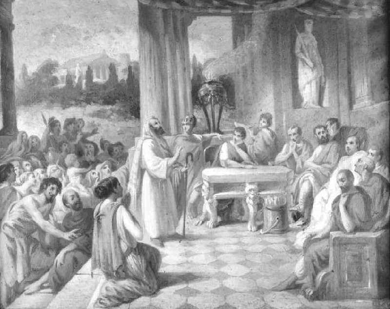 Isacco Gioacchino Levi 72 San Paolo predica nell'Agorà di Atene Museo Civico Villa Pallavicino, Busseto, Parma