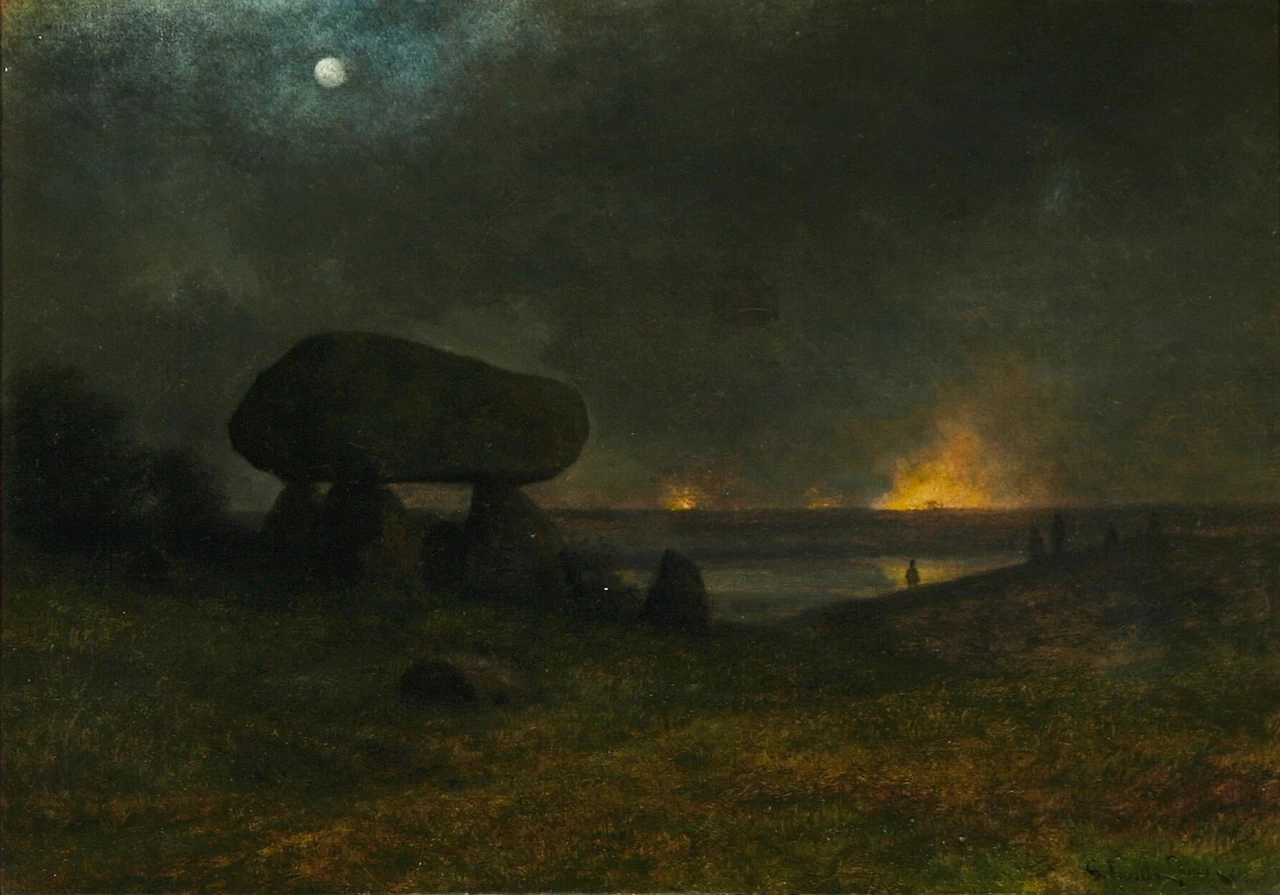 Georg Emil Libert 87 Un paesaggistico danese con una tempesta durante la vigilia di San Giovanni