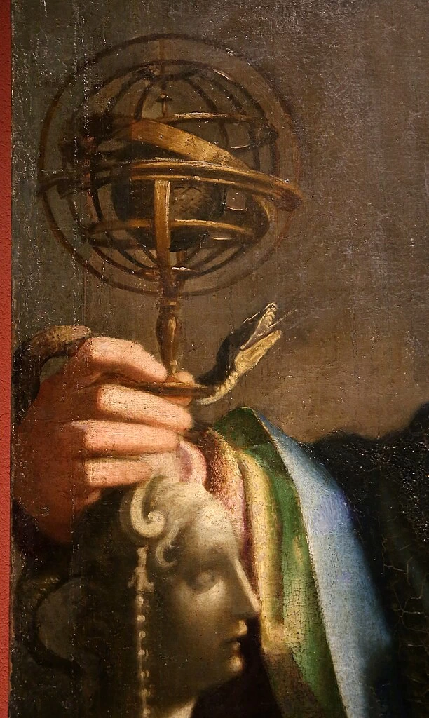 Aurelio Lomi 64 Le quattro virtù, la Prudenza, 1606 S. Michele in Borgo, Pisa dettaglio