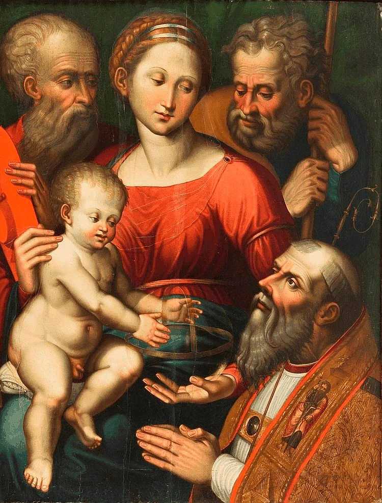 Luca Longhi 83 Madonna col Bambino, San Giuseppe, San Girolamo e un santo