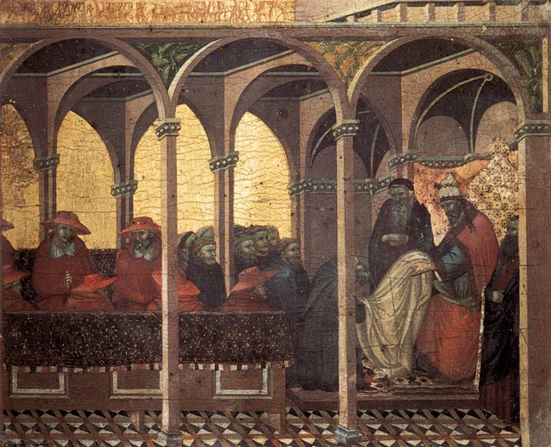 L'approvazione della nuova abitudine carmelitana da parte di papa Onorio IV - Museo Nazionale di Siena