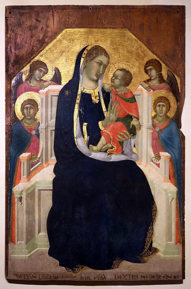 Madonna col bambino in trono e quattro angeli, 1320 - 30 ca., dal duomo di cortona
