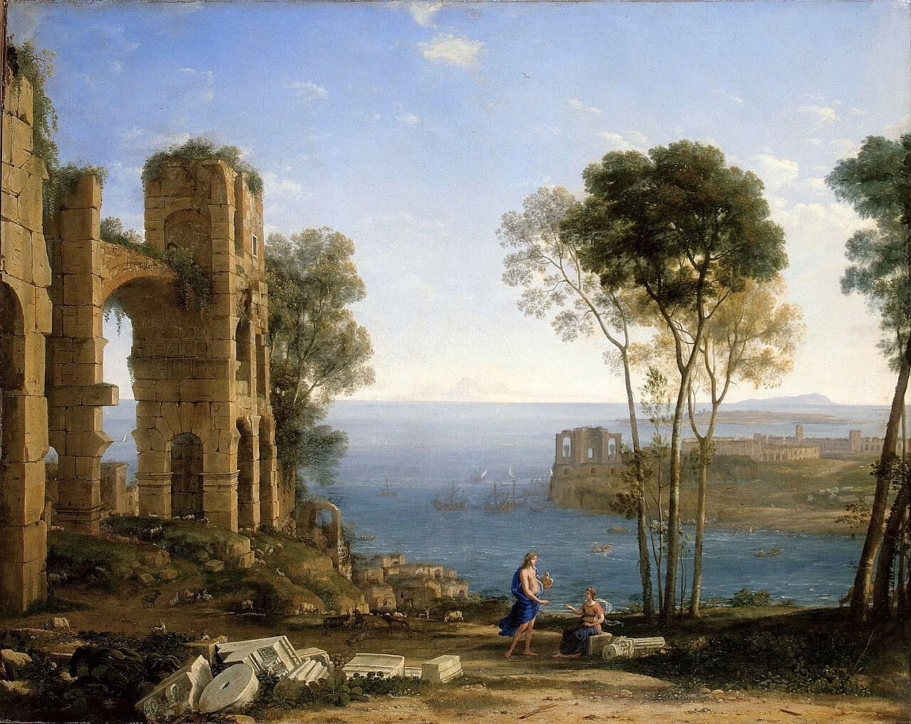 Claude Lorrain 47 paesaggio con Apollo e la Sibilla Cumana Museo Hrmitage, San Pietroburgo