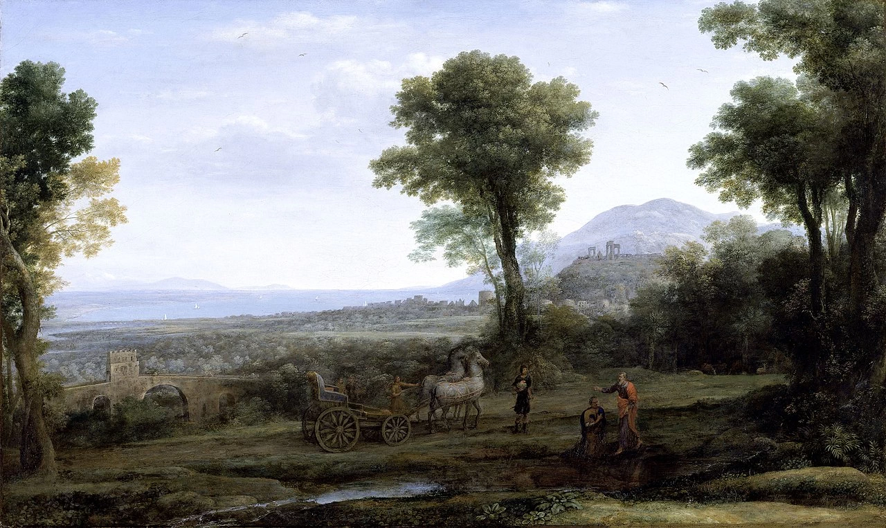 Claude Lorrain 99 Paesaggio con san filippo che battezza l'eunuco Princeton University Art Museum