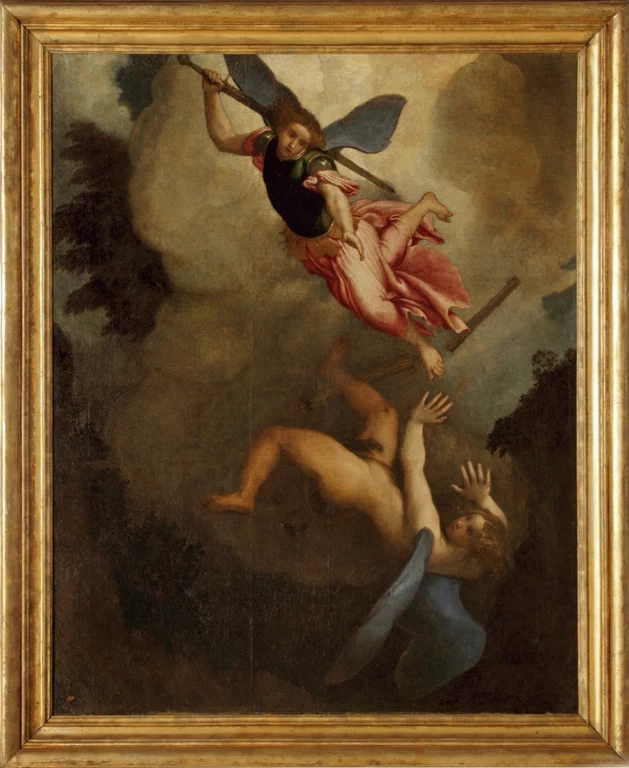San Michele arcangelo caccia Lucifero,1545 ca - Loreto