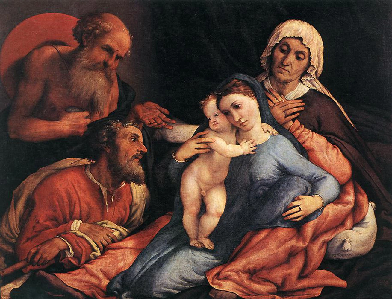 La Sacra Famiglia con i Santi Girolamo, Anna e Gioacchino - Uffizi Firenze