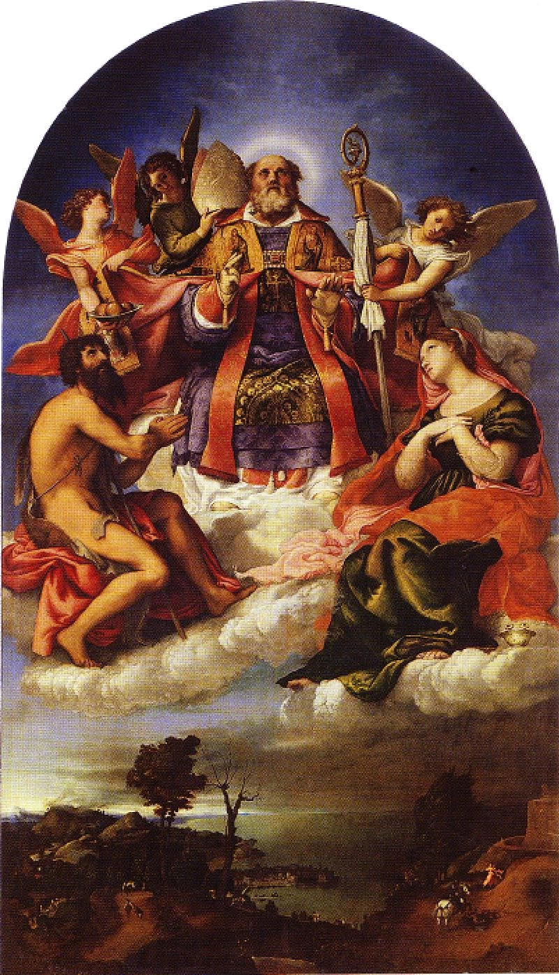San Nicola in gloria con Giovanni Battista e santa Lucia