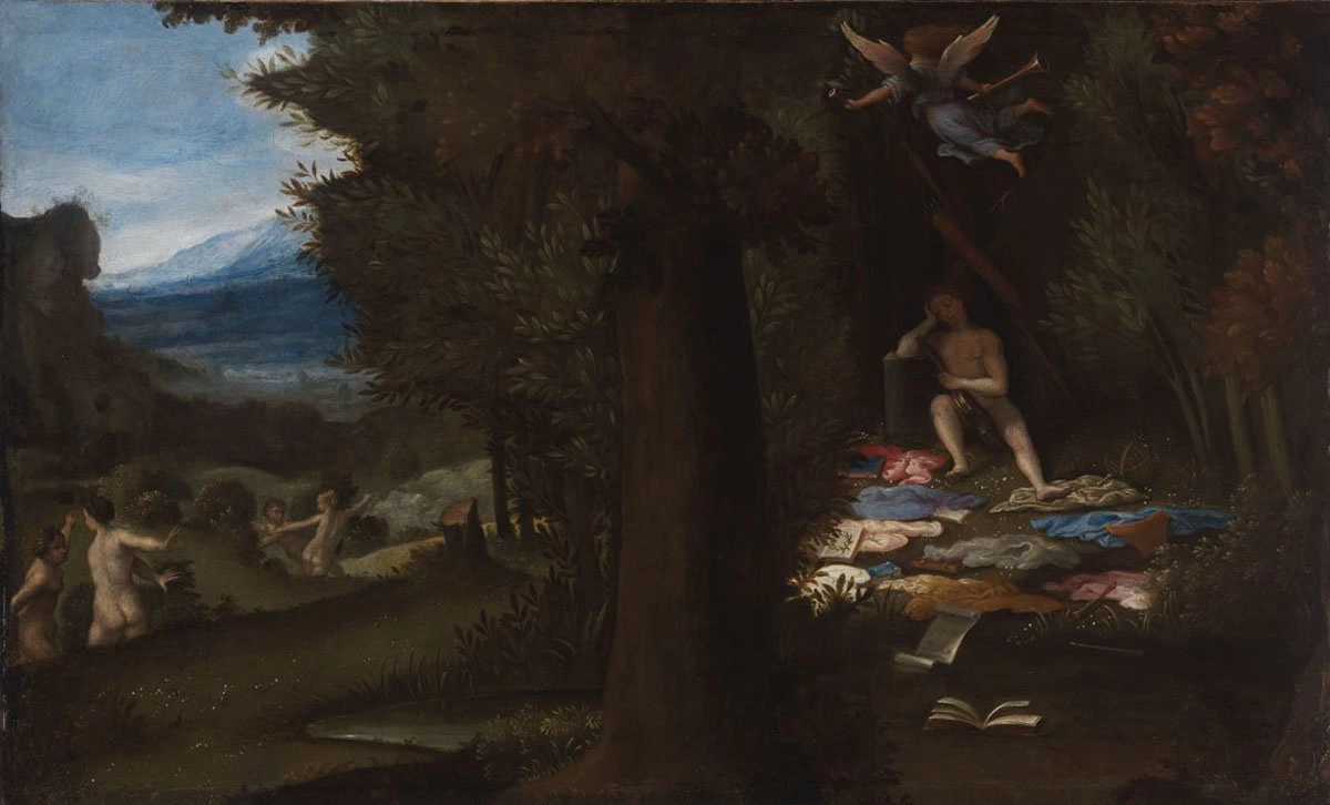 Apollo dormiente e le muse